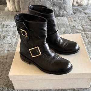 Jimmy Choo Black Biker Boot - Size 7